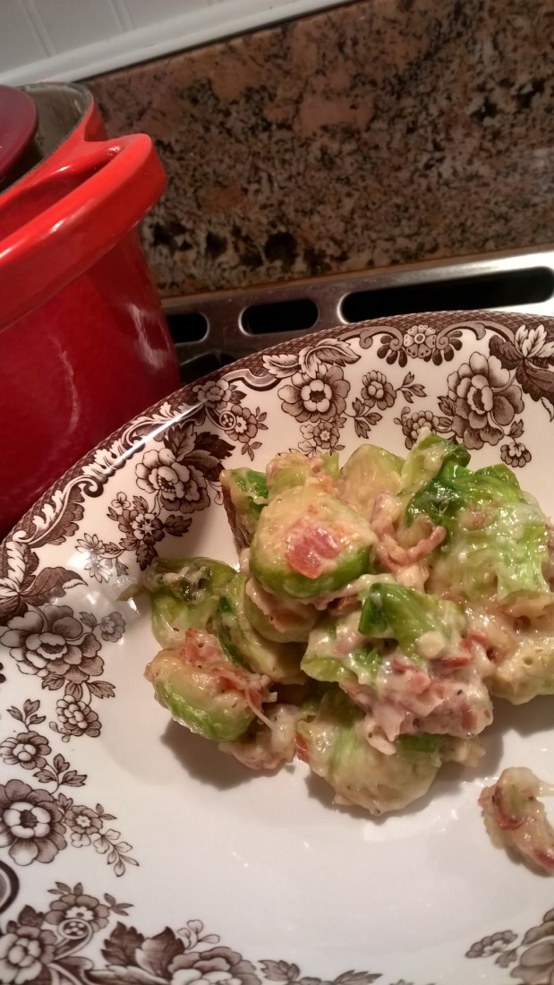 Creamy Brussels and Wine